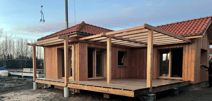maison à ossature bois en construction à Pau